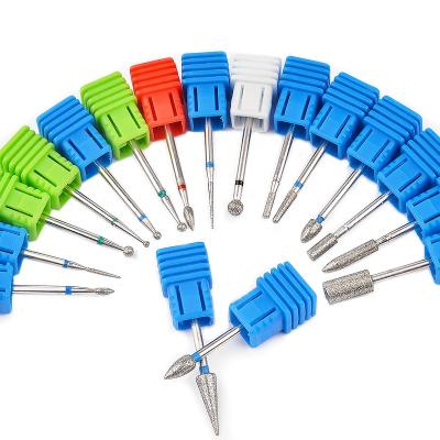 China Nail Drill Bview Tools Portable 17 Types Diamonds Nail Burr Rotary Nail Files Pedicure Manicure Accessories Tools Cutter Milling Drill Bits for sale