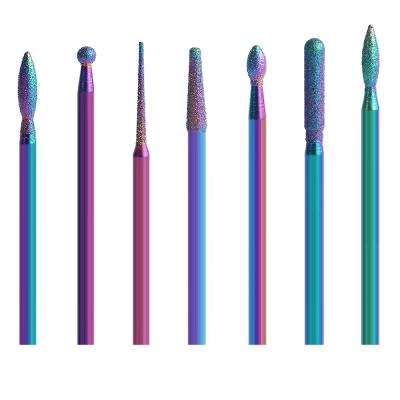 China Bview Tools Rainbow Polished Outdoor Diamond Nail Drill Bit Sets Milling Cutter For Manicure Burr Cuticle Bits Drill Accessories Rotary 3/32