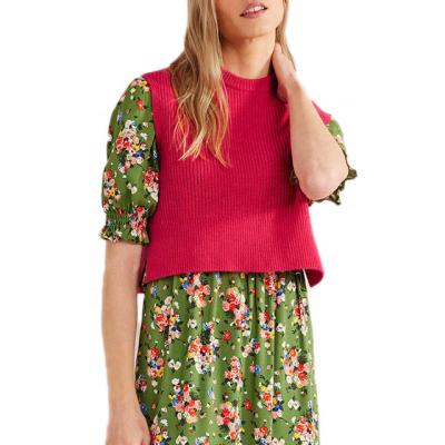 China Thickened Pullover Knitwear Women's Manufacturer High Quality Soft Wool Knitted Sweater Anti-wrinkle Women's Vest Cropped Sweater for sale