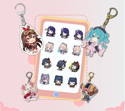China HY Promotion Gift Anime Key Chain Plastic Eco-friendly Japanese Custom Acrylic Plastic Charms Die-Cut Printing for sale