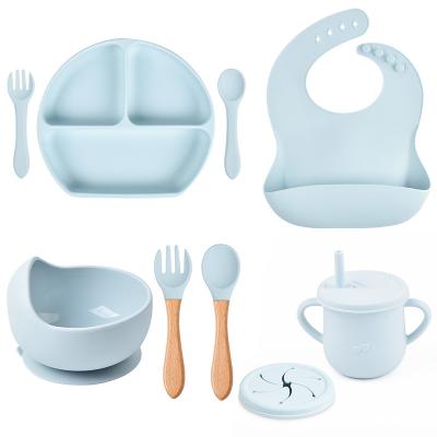 China China CLASSIC Wholesale Dish Dishes Set Silicone Tableware Baby Silicone Baby Feeding Set for sale