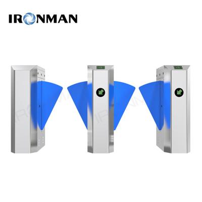 China 304 roestvrij staal materiaal Automatische flap barrière draaibank met op maat gemaakte hoge systeempoort en ID-kaartherkenning Te koop
