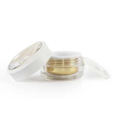 China Cosmetic Container 5g 15g Acylic Double Cream Container Face Cream Packaging Jar Cosmetic Jar Skin Care Plastic Box Creams for sale