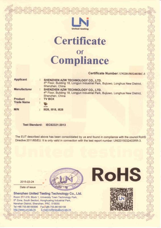 ROHS - SHENZHEN AZW TECHNOLOGY CO.,LTD