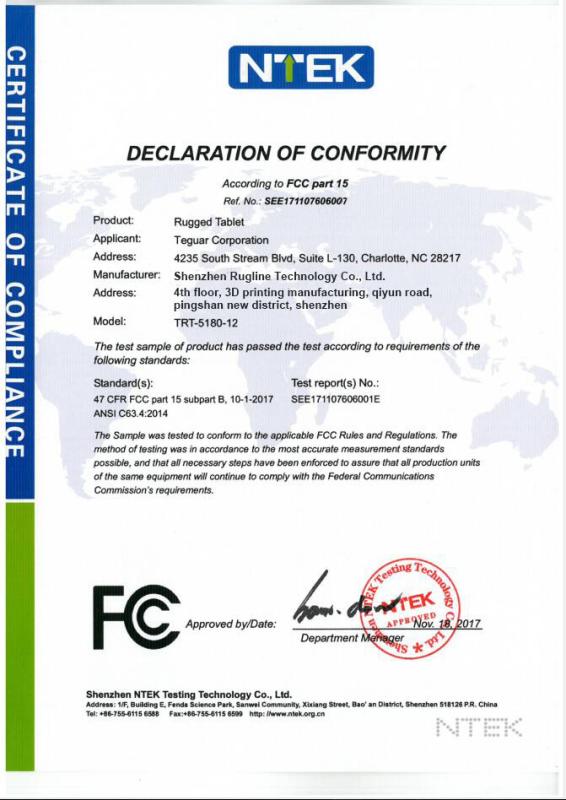 FCC - SHENZHEN RUGLINE TECHNOLOGY CO.,LIMITED