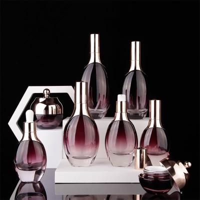 China Luxury Skincare Packaging 20g 50g 30ml 50ml 100ml 120ml 150ml Oval Cream Jars Dropper Serum Oil Glass Bottle Pump Lotion for sale