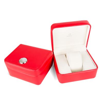 Chine Caisse mécanique de courroie de courroie adaptée aux besoins du client par logo en cuir de haute qualité de cadeau d'unité centrale de montre en métal en aluminium plat de luxe de marque à vendre