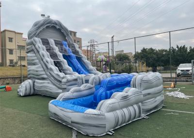 중국 수영장과 색깔 0.55 밀리미터 PVC 부풀게할 수 있는 워터 슬라이드에 대리석 무늬를 넣으세요 판매용