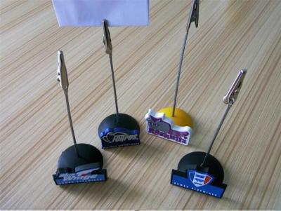 China Personalized Cartoon 3D Soft PVC Memo Clips / Name Card Holder Stand On Desk For Office Accessories for sale