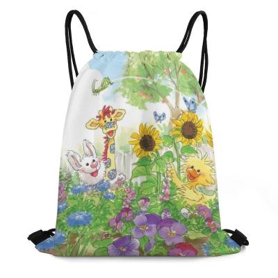 China Custom Logo Fitness Drawstring Bags For Polyester Waterproof Sports Drawstring Backpack for sale