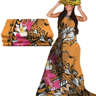 China QUICK DRY 100% Polyester Fabric Fabric Dresses Use Custom Pattern Digital Printing Plain Woven Fabric 2021 New High Quality Polynesian Polynesian for sale