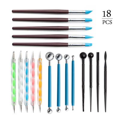 China High Qulaity Raw Material 18 Pcs Playdough DIY Soft Pottery Clay Sculpting Modeling Tools for sale