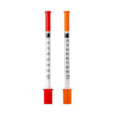 中国 ホットセール 安全 インスリン 注射器 針付き 1ml 注射器 インスリン 販売のため