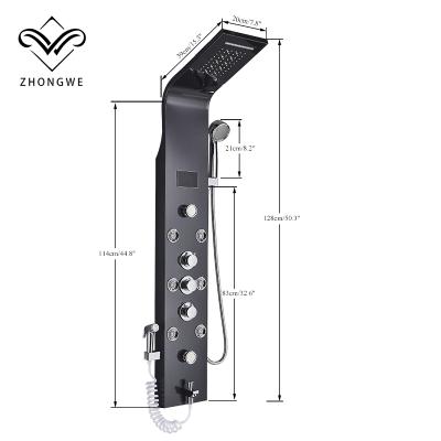 Chine Without Slide Bar Shower Panel LED Rainfall Waterfall Shower Head Rain Massage Stainless Steel Bathroom Shower Panel Wall Mounted à vendre