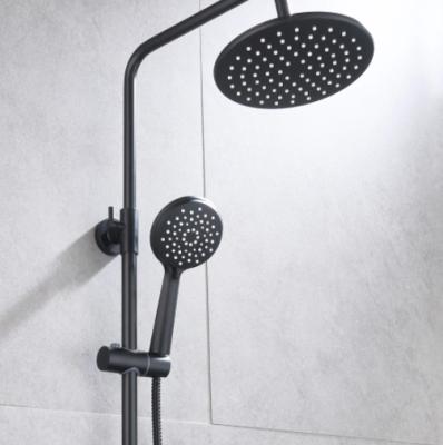 Chine Modern Black Bathroom Shower System Set Rainfall Shower Faucet Wall Mounted Shower Mixer Tap à vendre
