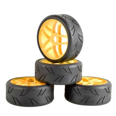 China 4Pcs Error Rubber Tires and Plastic Wheels for 1/8 HSP HPI Kyosho Traxxas RC Off Road Car Fatigue B-7 for sale