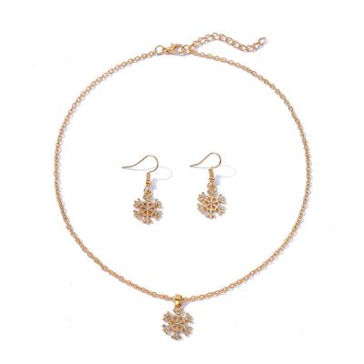China Environmental Friendly Christmas Women Alloy Jewelry Set Santa Elk Bell Earrings Necklace Decor Christmas Accessories Gift For Girl Women for sale