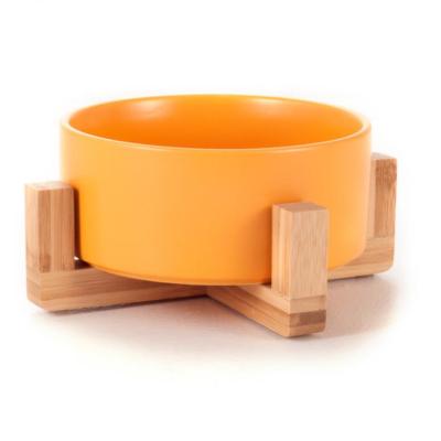 China Dog and Cat Pet Feeding Bowl Anti-skid Feeder Bowl Ceramic Style Nordic Viable Protector Neck Bowl for sale