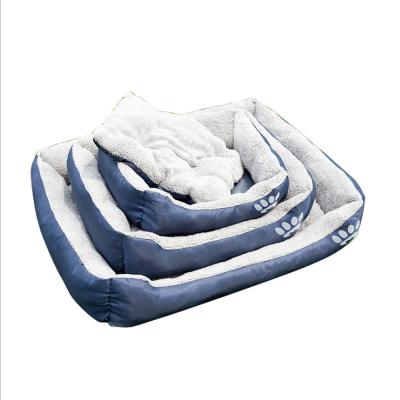 China Breathable Pet Beds Furniture Amazon Paw Printed Large Pet Warmth Dog Mat Cats Sofa Bed for sale