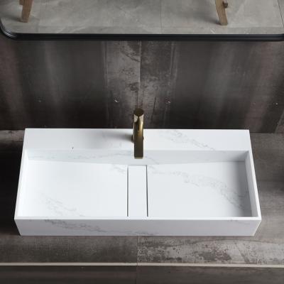 China Modern Factory Direct Supply cast stone Acrylic Solid Surface match with Vanity Cabinet Bathroom Sink for sale