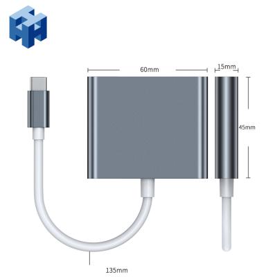 China HUB Type C USB 3.0 Hub 3 Ports 4K Aluminum Alloy High Speed Adapter Female For Computer Transfer Data USB HUB Adapter 176*70*17MM for sale