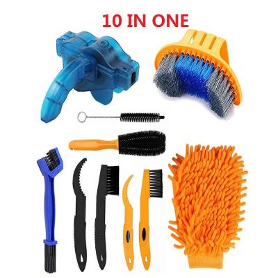 China Protect Dirty Comfortable Dirty Bike MAIN CHAIN MOTO 5A Bike Kit 10 PCS Precision Bicycle Cleaning Brush Cleaning Tool WITH Chain Scrubber For MTB for sale