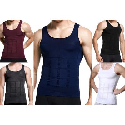 China Anti-wrinkle Shapershark Factory Mens Body Shaper Slimming Vest Base Layer Compression Muscle Tank Top Shapewear Undershirt for sale
