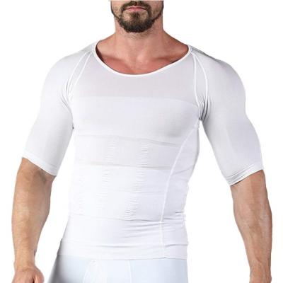 China Anti-wrinkle Shapershark Factory Men Corset Body Slimming Shaper Vest Belly Waist Shirt Shapewear Compression Body Building Fat Burn Shirt for sale