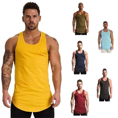 China Anti-wrinkle Shapershark Factory Men Fitness Tshirt Bodybuilding Muscle Workout Gym Athletic Stringer Men's Tank Tops fitted tshirts for men for sale