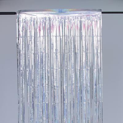 China 1x2m Silver Streamer Curtain 2mx1m Tinsel Fringe Curtain For Wedding Party for sale