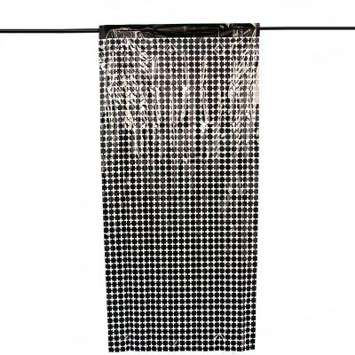 China OEM Black Metallic Fringe Curtain 1*2m Square Foil Curtain Backdrop for sale