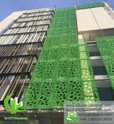 China Exterior Green Aluminum Facade Panels Metal Curtain Wall Decoration for sale