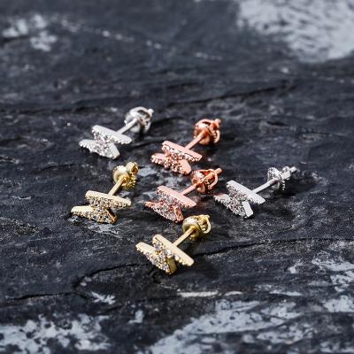 China Hip Hop Hip Hop Stud Earrings Set 925 Sterling Silver Material Colorful Linghing for sale