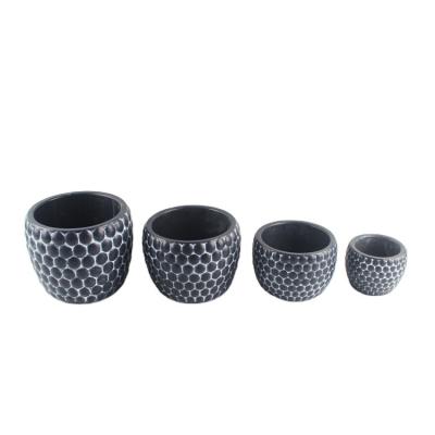 China Free Sample Eco-friendly New Product Modern Style Garden Decorations Self Watering Cement Round Flower Pot for sale