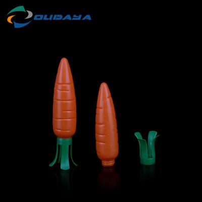 China Disposable /Eco Friendly Custom Radish Shape Plastic Tub With Lid For Candy Packing Jar for sale
