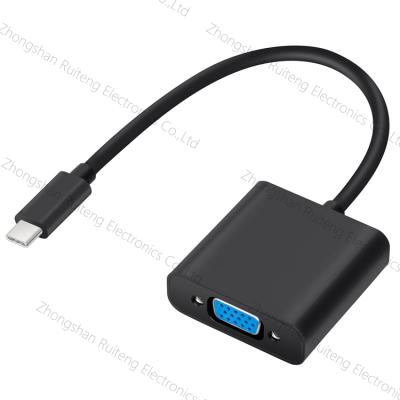 China Car RTFLY USB-C to VGA Adapter Thunderbolt 3 USB Type C to VGA Adapter Male to Female Converter for sale