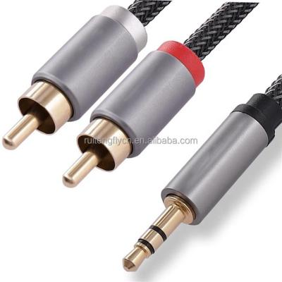 China Factory Directly Good Quality COMPUTER 3.5mm To Twin RCA Stereo Y Splitter Audio Auxiliary Cable for sale