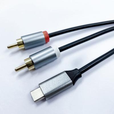 China COMPUTER TYPE C to 2RCA Male Jack Cable USB C to Dual RCA Male 2 Cable for Phone Backup Laptop TYPE C to RCA Cable for sale