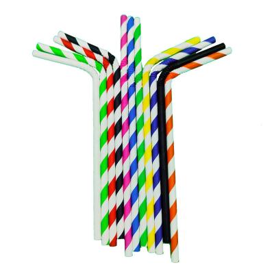China Custom Disposable Lowest Price 6x200 Paper Disposable Curvy Straw Wrapper For Thick Bubble Tee Shake Milkshake for sale