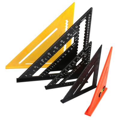 China Length Measuring Carpenters Measuring Tools Aluminum Alloy Protractor Triangle Ruler Speed Square Measuring Ruler For Woodworking for sale