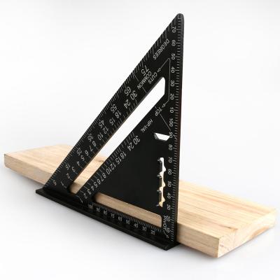 China Length Square Carpenter Aluminum Alloy Protractor Triangle Ruler Speed Square Measuring Ruler For Woodworking for sale
