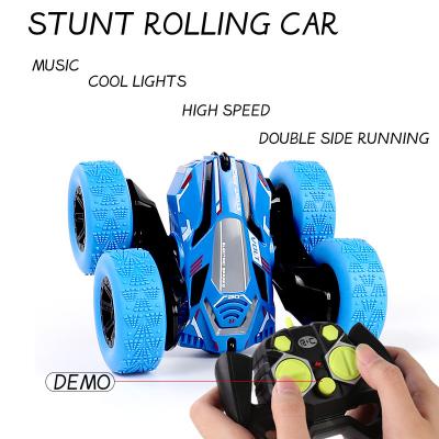 China 2022 New Auto Return Stunt Car Toy 4wd Remote Control Double Sided Music Lights Rc Radio Control Rotating Drift High Speed Toys for sale