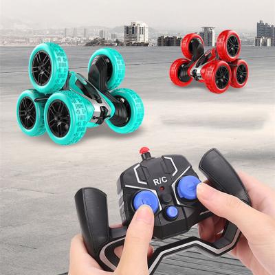 China New Stunt Car Electric Remote Control Car Stunt Car Auto Return Electric Toy 6 Wheel Double Sided Rotating Remote Control Drift Light High Speed Toys 6 Wheel for sale