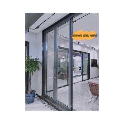 China Modern Aluminum Frame High Performance Folding Door Glass Supplier Design Windproof Security for sale