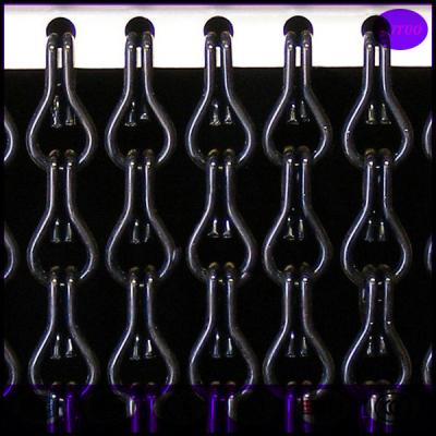 China Cortinas decorativas de la cadena del metal del color del doble del vínculo negro mate del gancho en venta