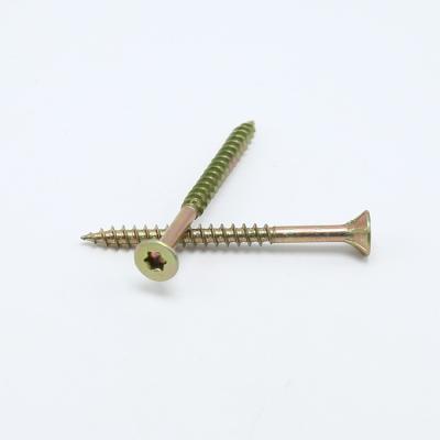 China Good Capacity Anti-Corrosion Torx Flat Head Yellow Galvanized Colored Wood Screw For All Types Of Wood for sale