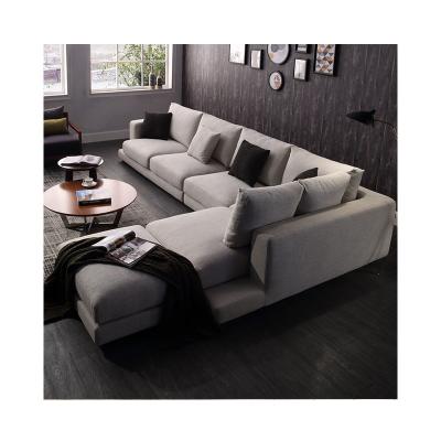 China Nordic New Design Style Fabric Sofa Technology Fabric Latex Sofa L-shape Home Furniture Set Modern Living Room Sofa for sale