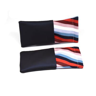 China Lightweight Spliced Sunglasses Logo Soft Pu Leather Custom Cushion Glass Pocket New for sale