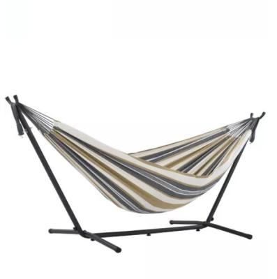 China Iron Stand Outdoor Folding Hammock Rust Proof Canvas Camping Hammock for sale