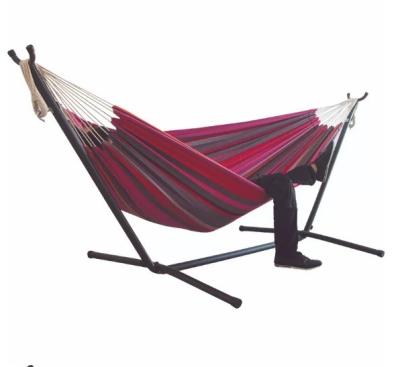 China Stainless Steel Canvas Folding Hammock With Stand 200kg Weight Capacity for sale